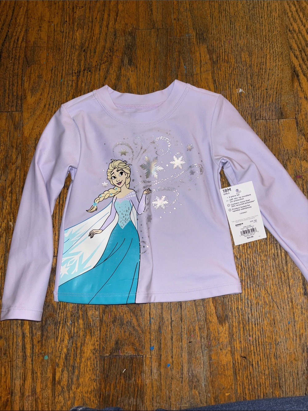 Disney jumping beans frozen swim rashguard top only